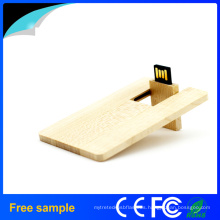 Regalo promocional 8GB de madera natural tarjeta de forma USB Flash Drive